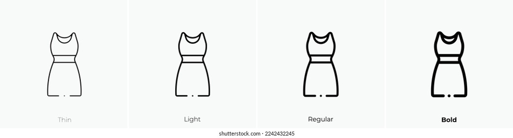 dress icon. Thin, Light Regular And Bold style design isolated on white background