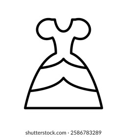 Dress icon in thin line style