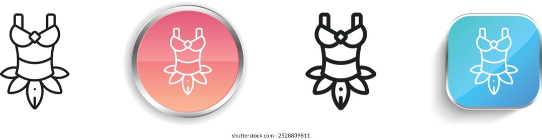 dress icon. Thin Linear, Regular and Button Style Design Isolated On White Background