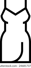 icono de vestido. Diseño de estilo lineal delgado aislado sobre fondo blanco