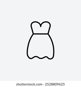Kleid Symbol in Baum verschiedenen Linien Strich Größen.