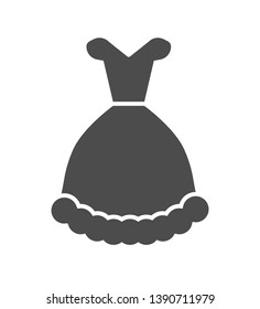 dress icon. vector black and white illustration