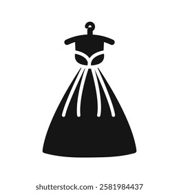 Dress icon Vector flat thin line illustration