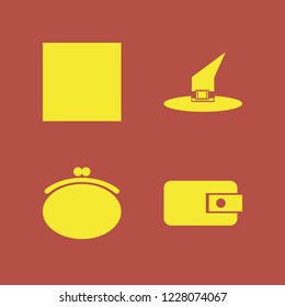dress icon. dress vector icons set purse, white bow tie and witch hat