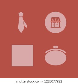 dress icon. dress vector icons set white bow tie, purse, tie and shop