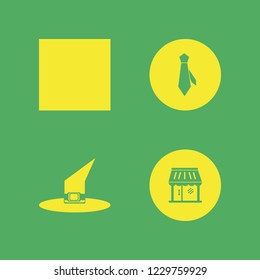 dress icon. dress vector icons set tie, white bow tie, shop and witch hat
