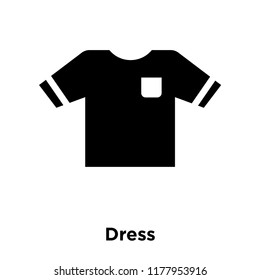 Dress icon vector isolated on white background, logo concept of Dress sign on transparent background, filled black symbol
