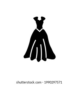dress icon vector isolated on white background