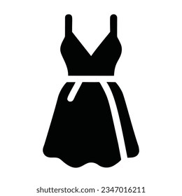 dress icon vector isolated on white background 