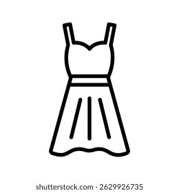 dress icon vector isolated on white background 