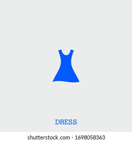 dress icon. dress vector on gray background