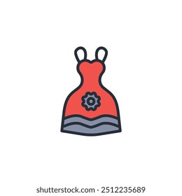 dress icon. vector.Editable stroke.linear style sign for use web design,logo.Symbol illustration.