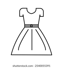 Dress icon. White background with shadow design. Vector illustration.on white background