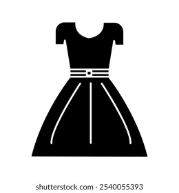 Dress icon. White background with shadow design. Vector illustration.on white background