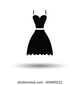 Dress icon. White background with shadow design. Vector illustration.