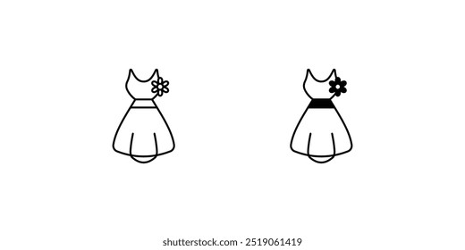 Icono de vestido con fondo blanco Vector Ilustración de stock