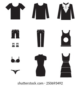 dress icons flat illustration