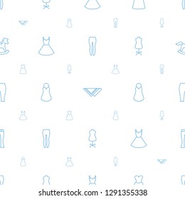 dress icons pattern seamless white background. Included editable line woman pants, cravat, mannequin, toy horse icons. dress icons for web and mobile.