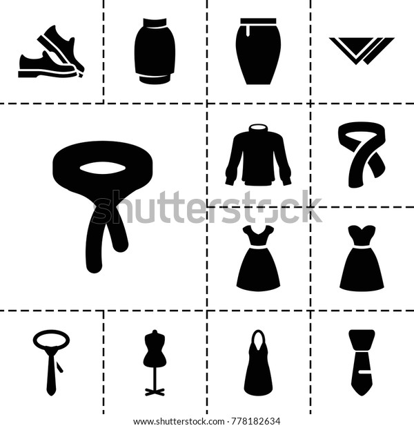 Dress Icons Set 13 Editable Filled Stock Vector (Royalty Free) 778182634