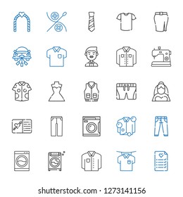 dress icons set. Collection of dress with wedding planning, shirt, washing machine, jeans, trousers, wedding invitation, bride, shorts, jacket. Editable and scalable dress icons.
