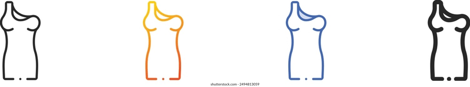dress icon.Thin Linear, Gradient, Blue Stroke and bold Style Design Isolated On White Background