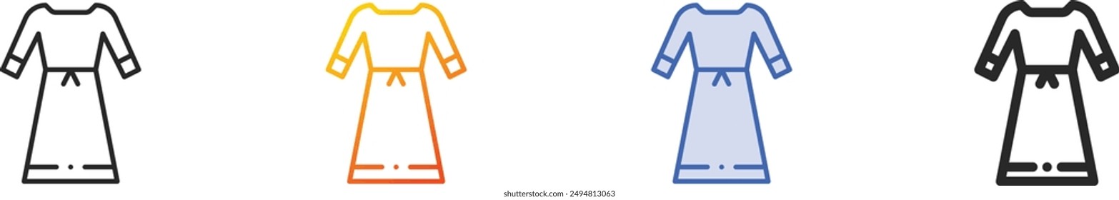 dress icon.Thin Linear, Gradient, Blue Stroke and bold Style Design Isolated On White Background