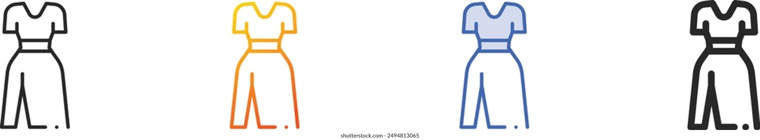 dress icon.Thin Linear, Gradient, Blue Stroke and bold Style Design Isolated On White Background