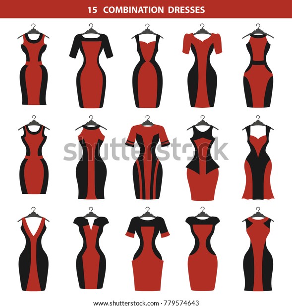 combination of red and black dress