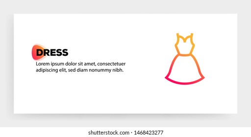 DRESS AND ILLUSTRATION ICON CONCEPT