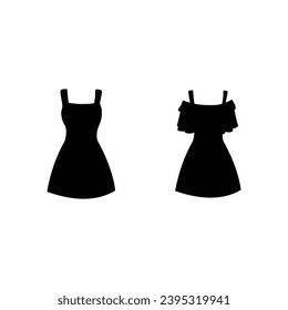 Dress illustration - dress silhouette for sign symbol simple fashion logo