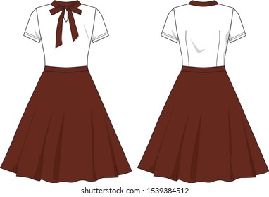 dress for lady vector template
