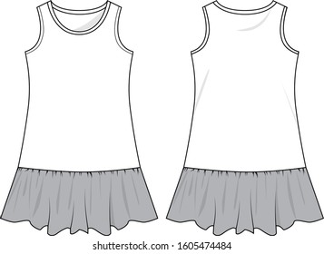 dress for lady vector template pattern