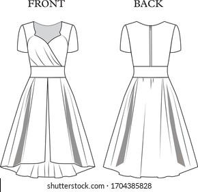 Dress Front Back View Dress Fashion Stock Vector (Royalty Free ...