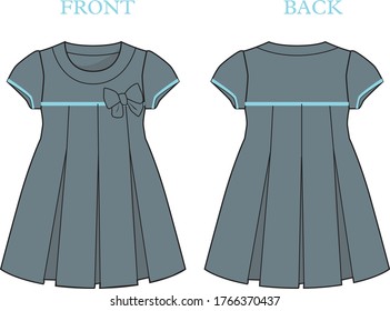 Dress for lady vector template pattern 