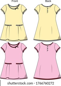 Dress for lady vector template pattern 