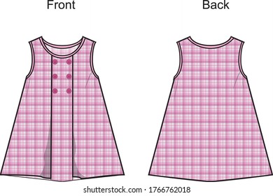 Dress for lady vector template pattern 