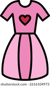 Dress Line Filled Vector Icon Design