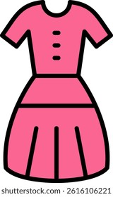Dress Line Filled Vector Icon Design