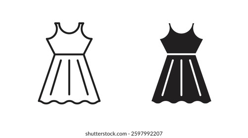 Dress line icon vector set.
