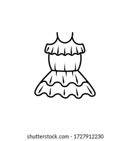 dress line illustration icon on white background
