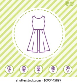 dress line vector icon. Flat design style