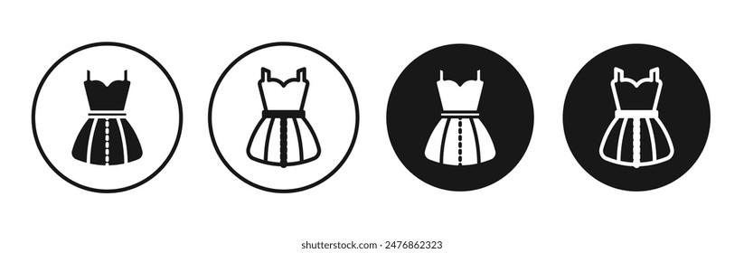 Conjunto de iconos de Vector de línea de vestido.