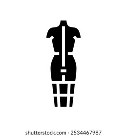 dress mannequin dressmaking fashion glyph icon vector. dress mannequin dressmaking fashion sign. isolated symbol illustration