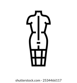 dress mannequin dressmaking fashion line icon vector. dress mannequin dressmaking fashion sign. isolated contour symbol black illustration