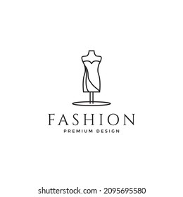 dress mannequin fashion female logo design vector graphic symbol icon sign illustration creative idea