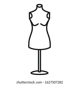 Dress mannequin icon. Outline dress mannequin vector icon for web design isolated on white background