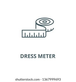 Dress meter line icon, vector. Dress meter outline sign, concept symbol, flat illustration