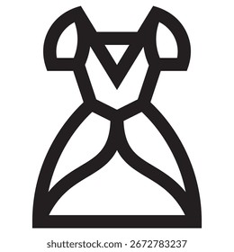 Icono moderno del Vector del vestido – Plantilla mínima del símbolo de la ilustración para el diseño móvil del UI del App del Web