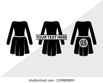 Dress Monogram SVG Printable Vector Illustration