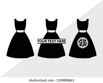 Dress Monogram SVG Printable Vector Illustration